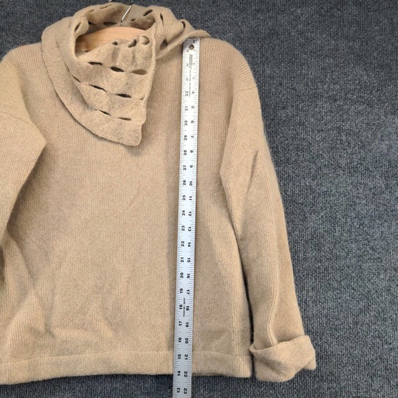 I.B. Diffusion Women's Pullover Knit Sweater Tan Medium Long Sleeve Lambswool - Picture 9 of 11